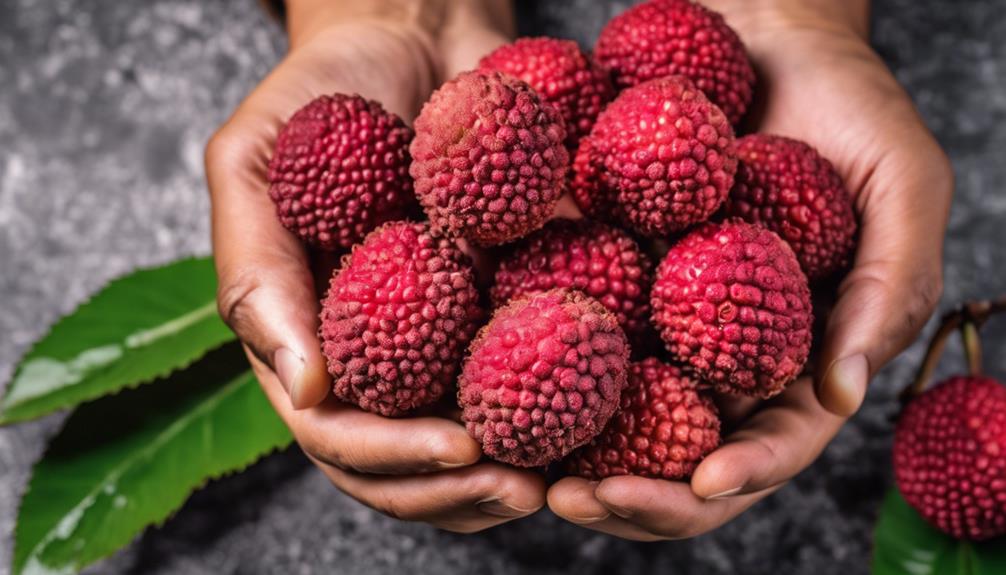 savoring fresh lychee fruit